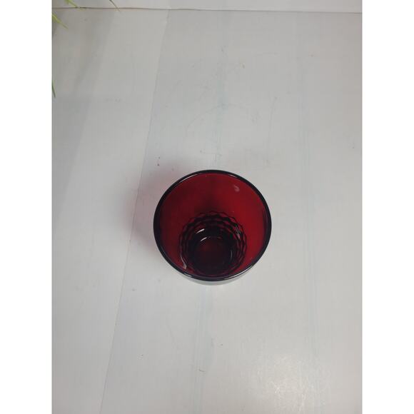 Vintage Ruby Red Windsor Tumbler, Anchor Hocking, Mid Century Glasses 10 oz - Picture 3 of 3